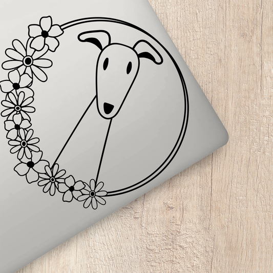 Greyhound Floral Sticker