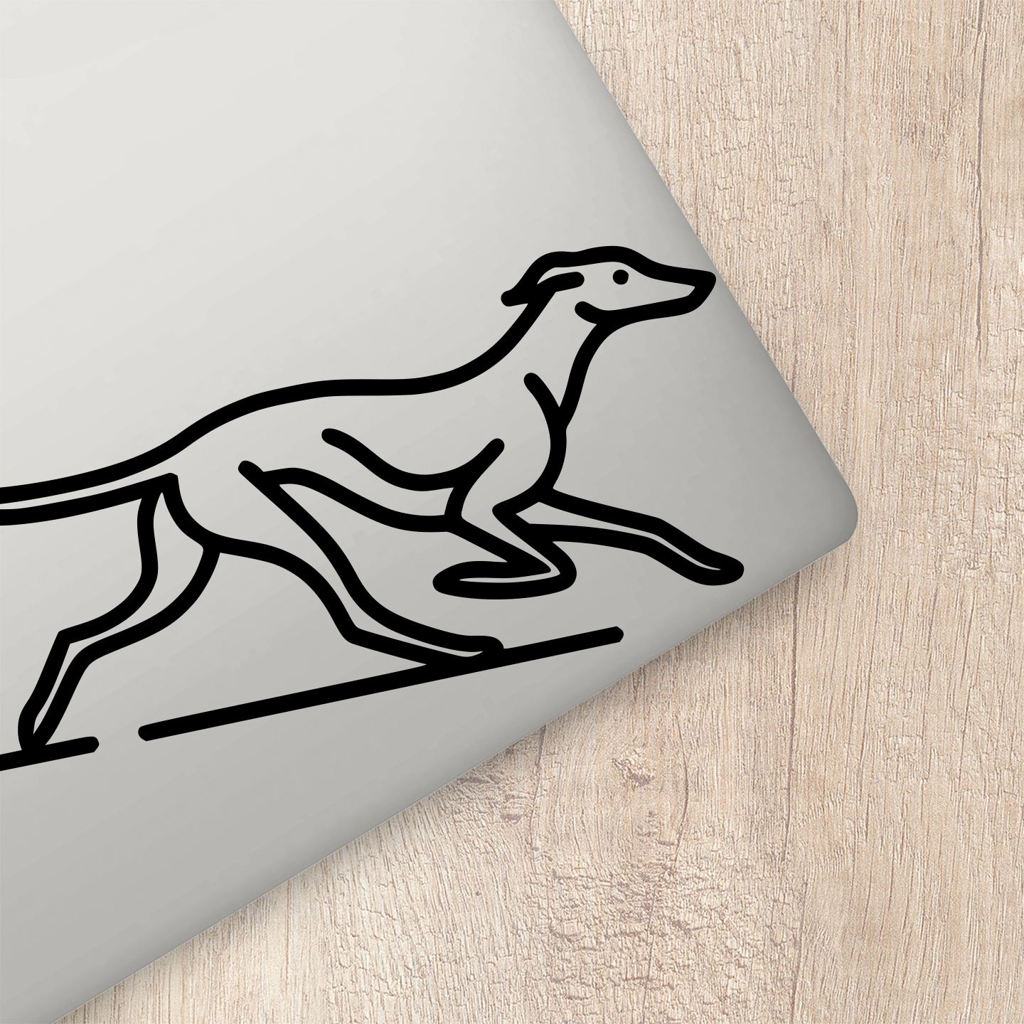 Minimalist Greyhound Running Sticker