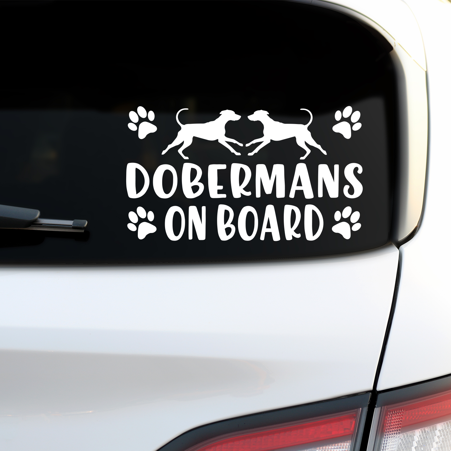 Dobermans On Board Sticker