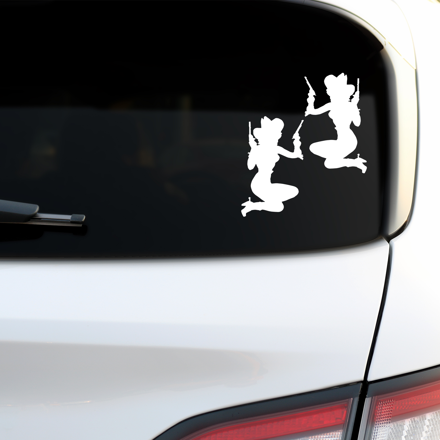 Pinup Cowgirl Silhouette Stickers