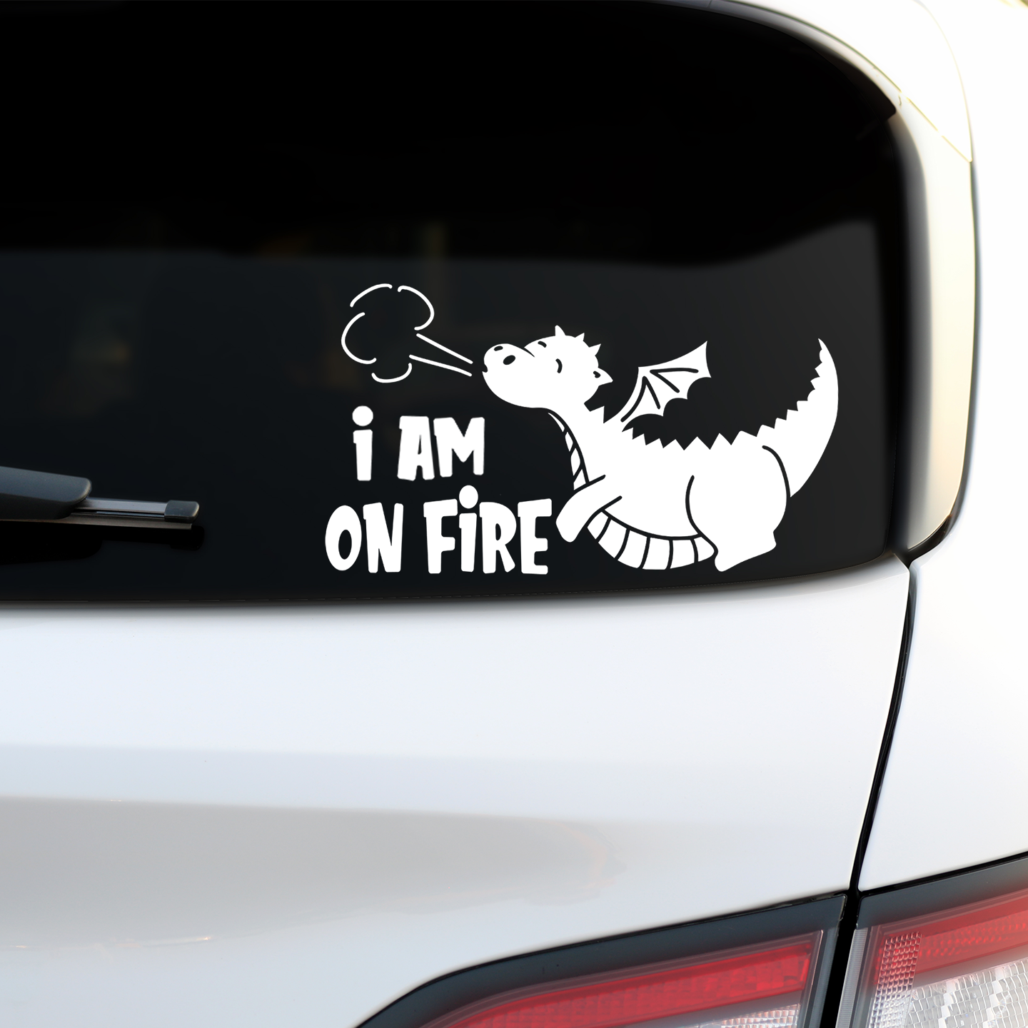Dragon I'm On Fire Sticker