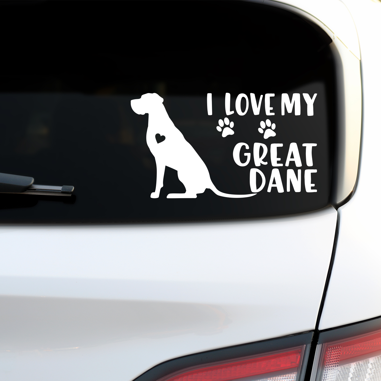 I Love My Great Dane Sticker
