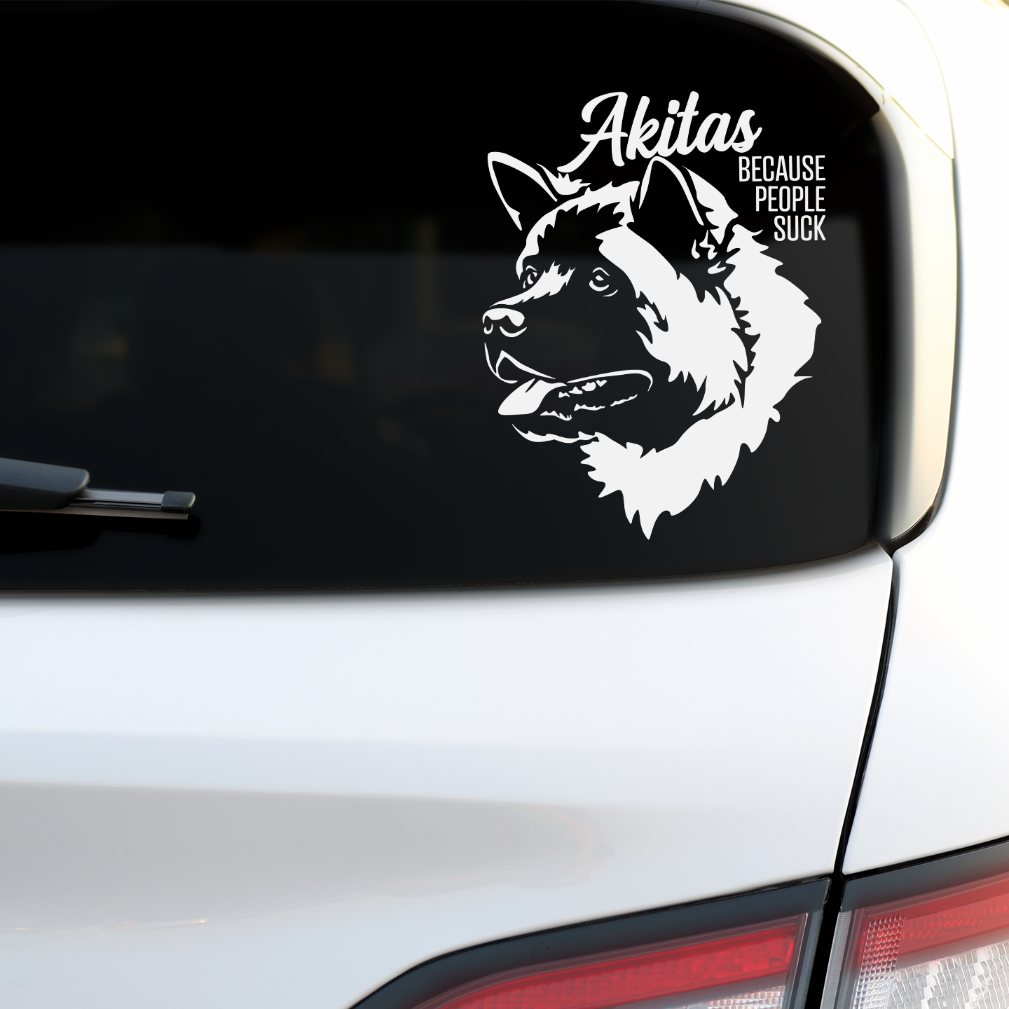 Akitas Because People Suck Sticker