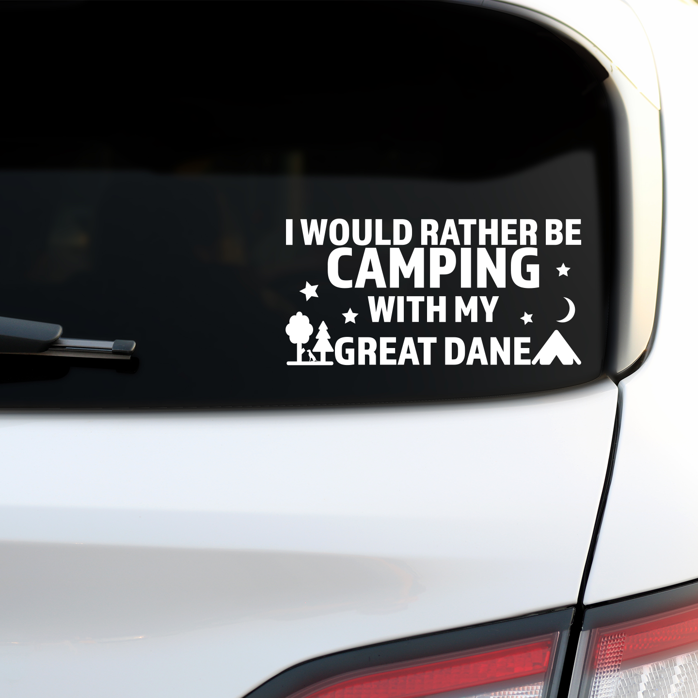 I Would Rather Be Camping With My Great Dane Sticker