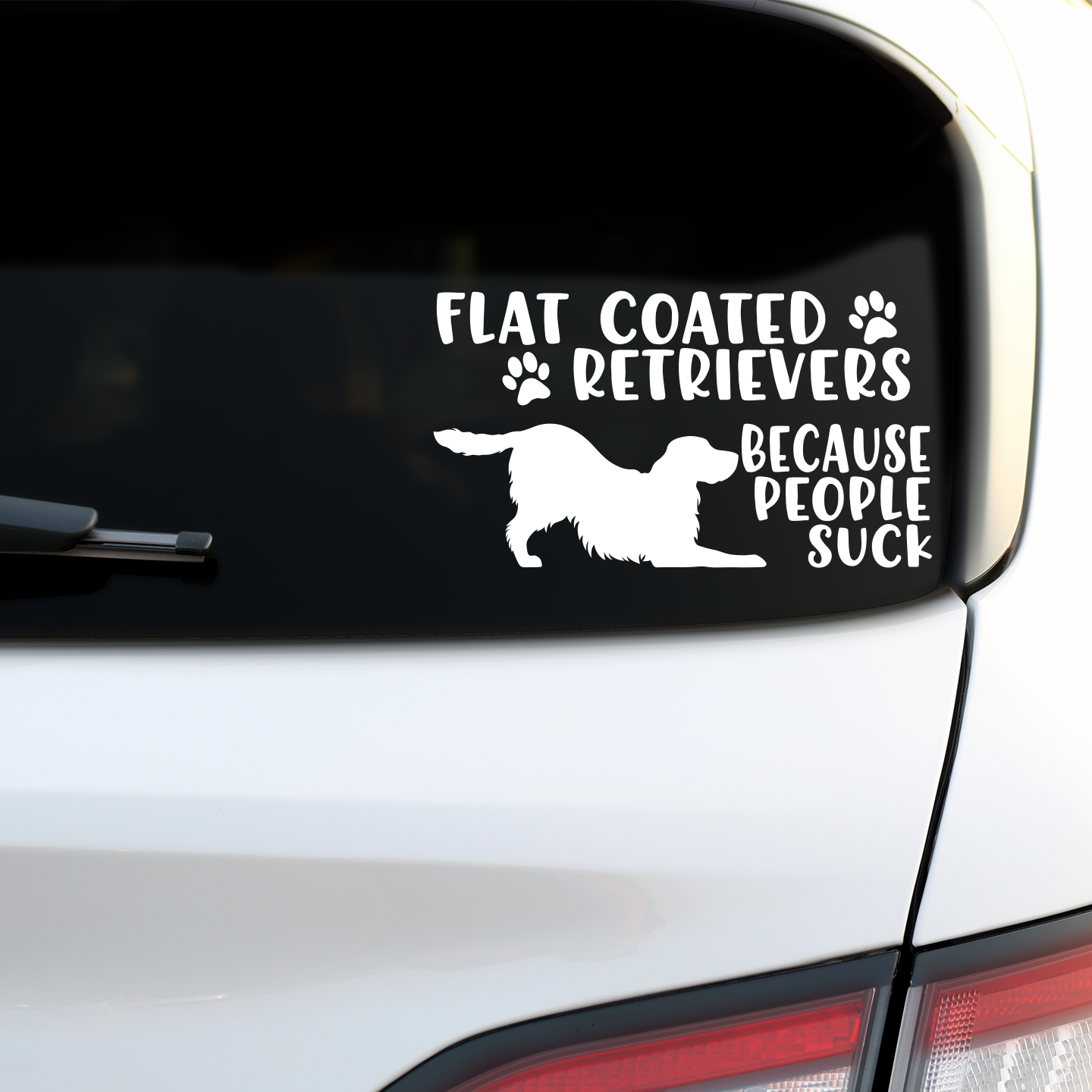 Flat Coated Retrievers Because People Suck Sticker
