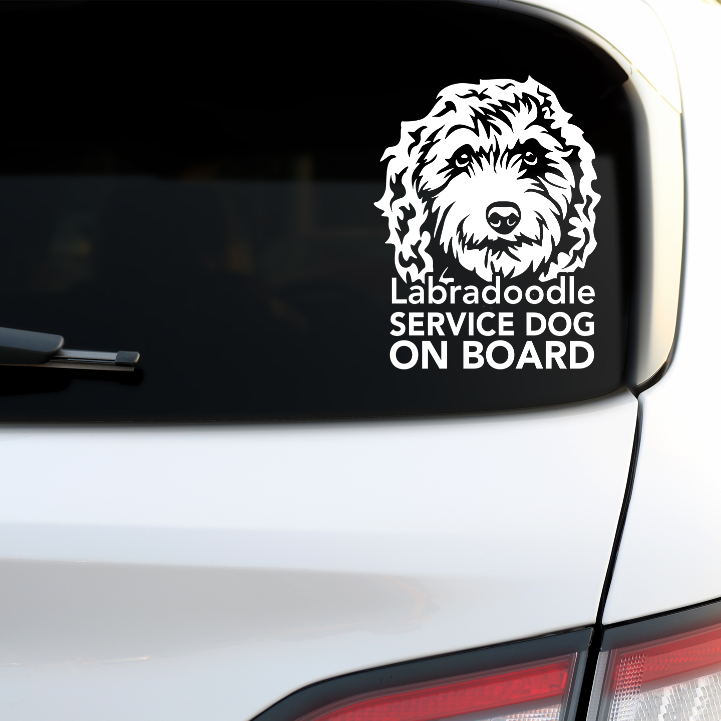 Labradoodle Service Dog On Board Sticker