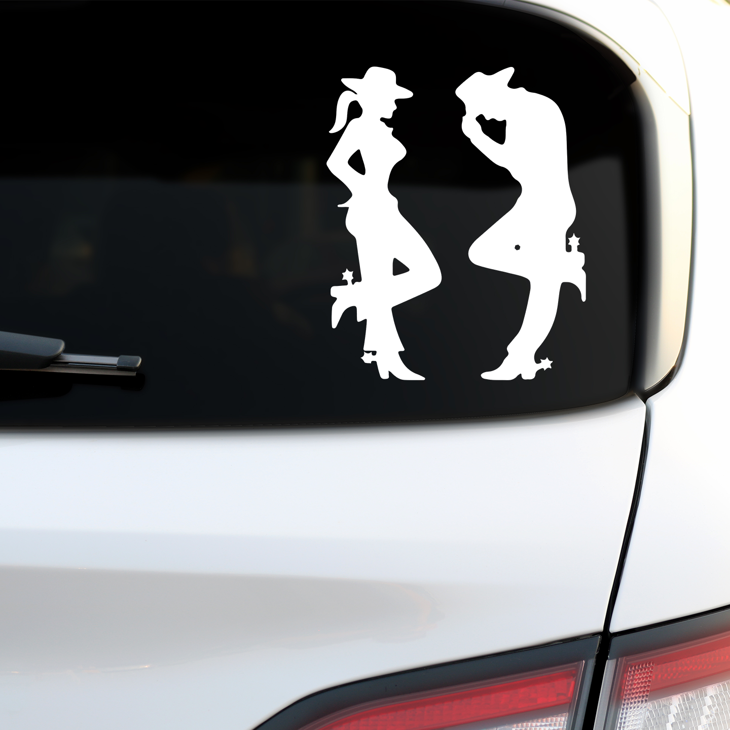 Country Couple Cowboy Cowgirl Sticker