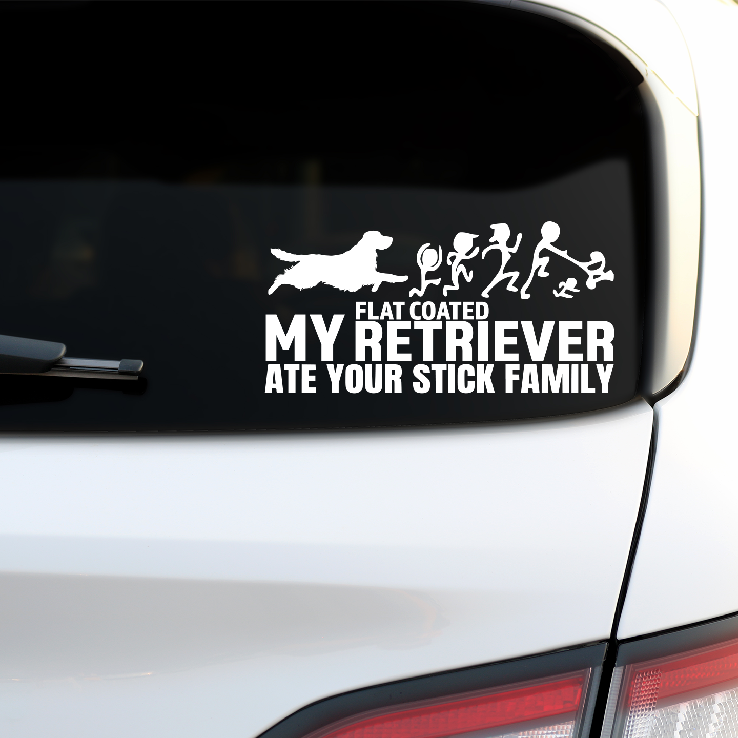 My Flat Coated Retriever Ate Your Stick Family Sticker