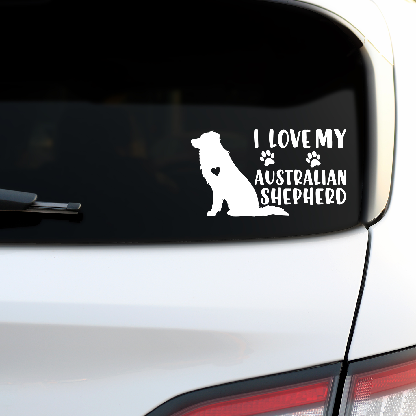 I Love My Australian Shepherd Sticker