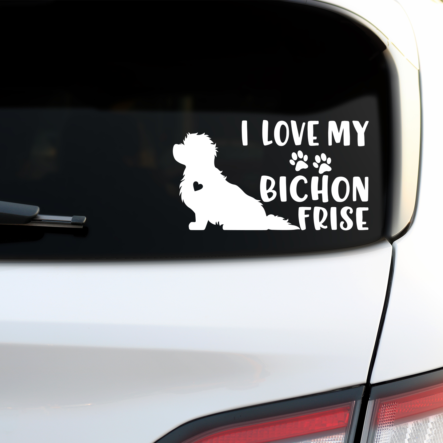 I Love My Bichon Frise Sticker