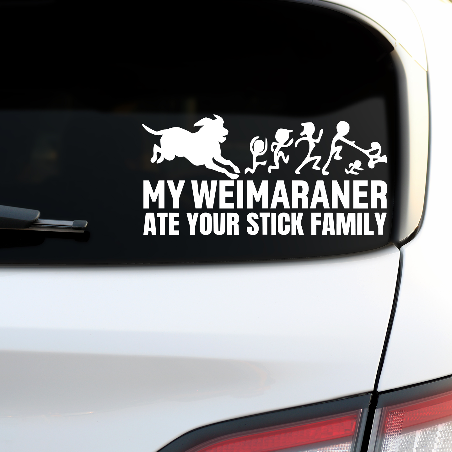 My Weimaraner Ate Your Stick Family Sticker