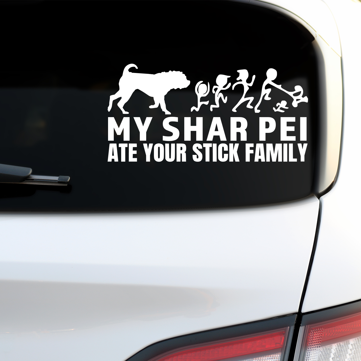 My Shar Pei Ate Your Stick Family Sticker