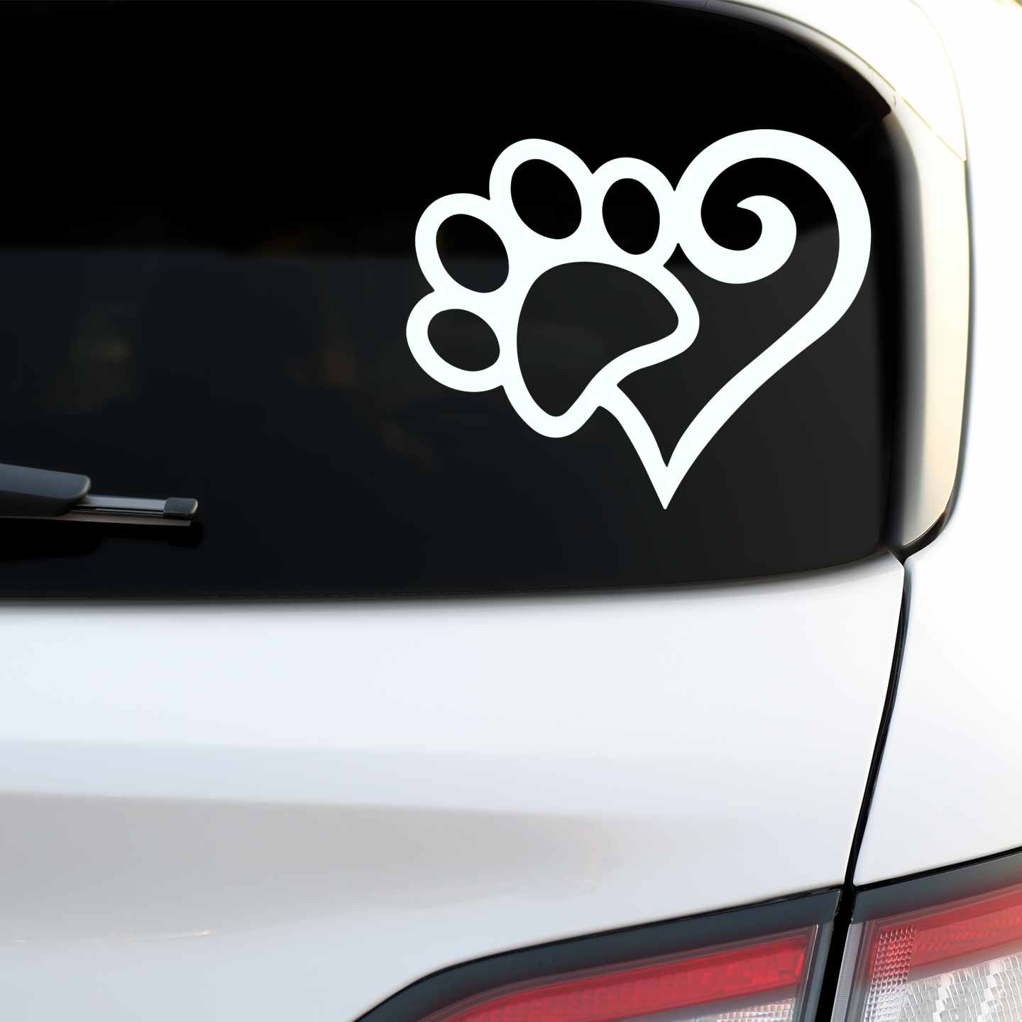 Paw Print Heart Sticker