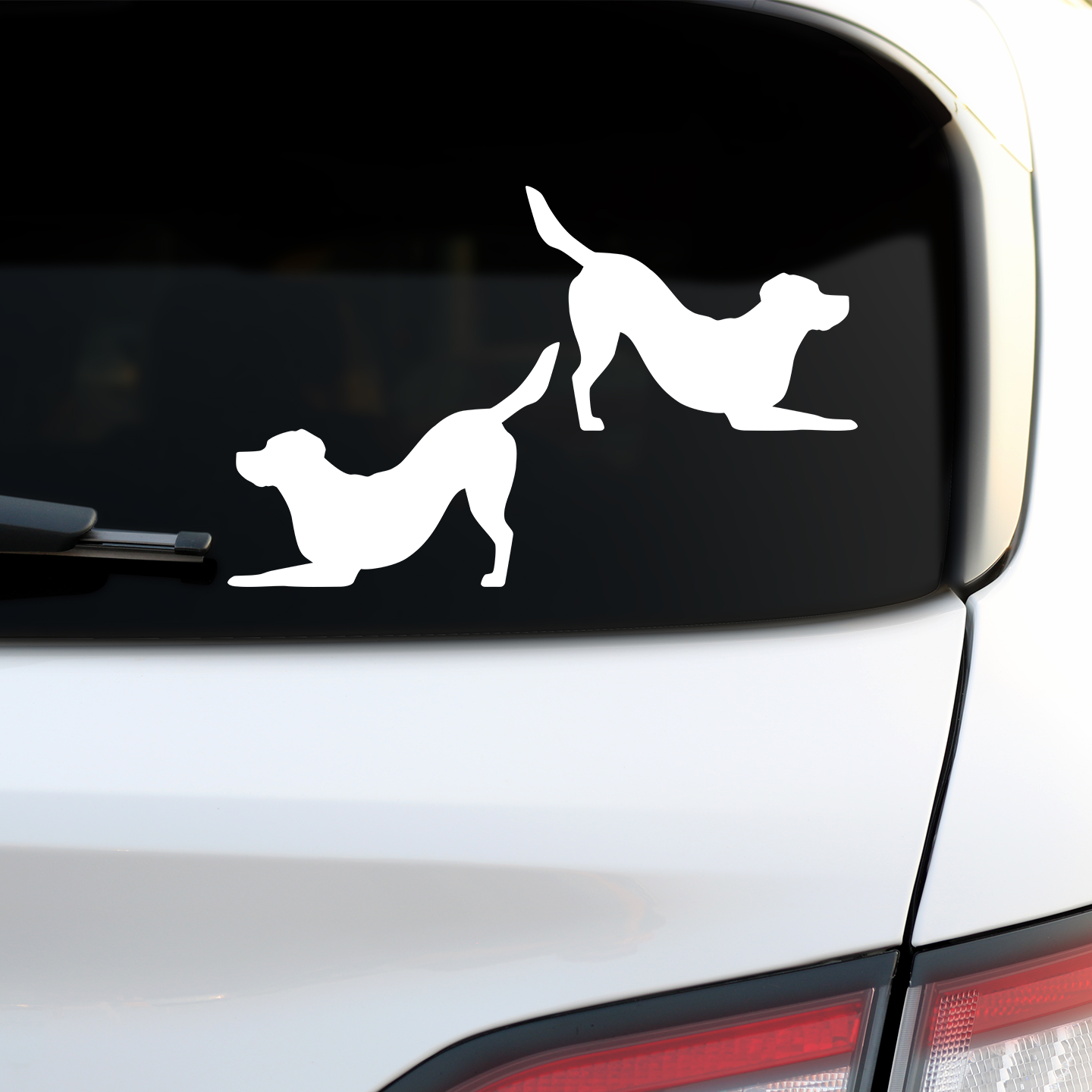 Labrador Retriever Playing Silhouette Stickers