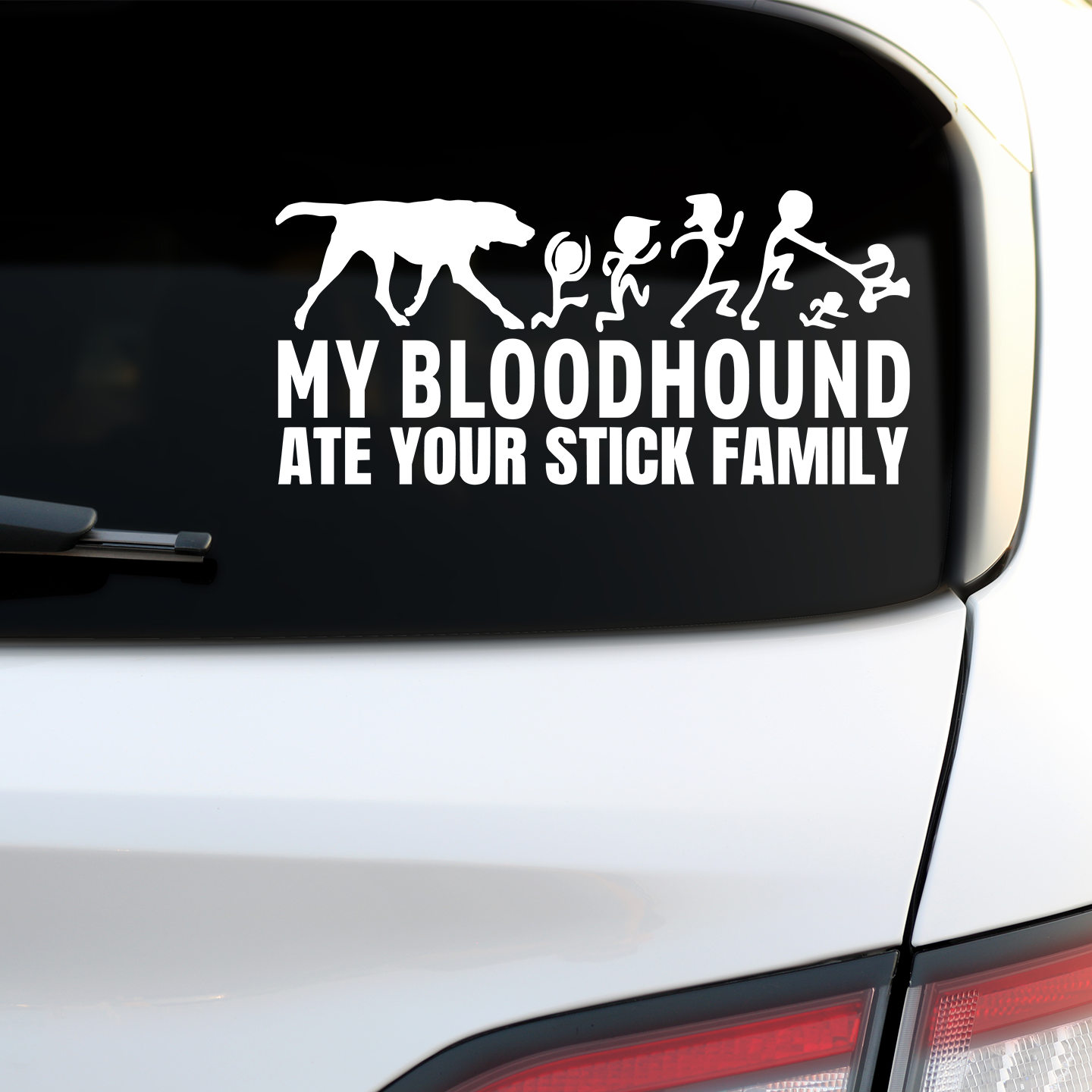 My Bloodhound Ate Your Stick Family Sticker