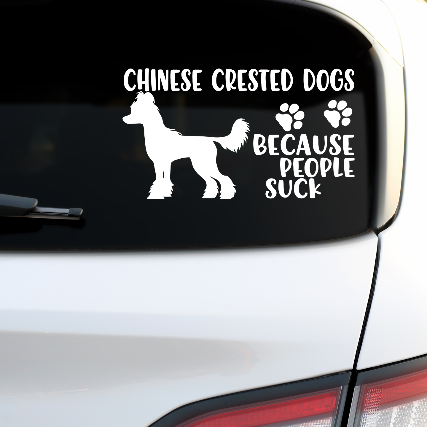 Chinese Cresteds Because People Suck Sticker