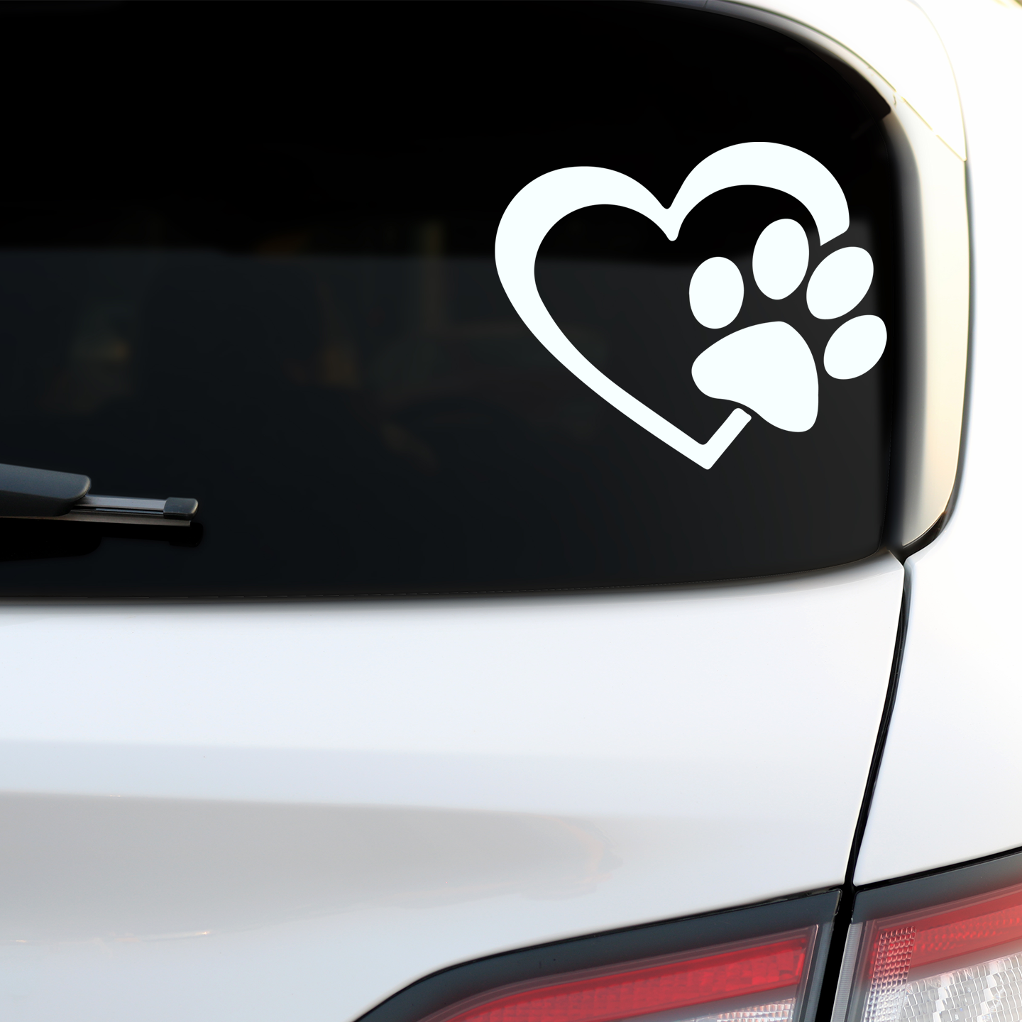 Paw Print Heart Sticker