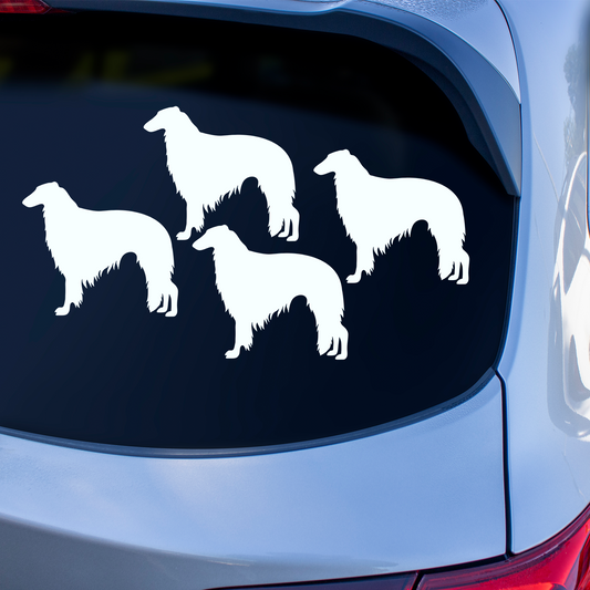 Borzoi Silhouette Stickers