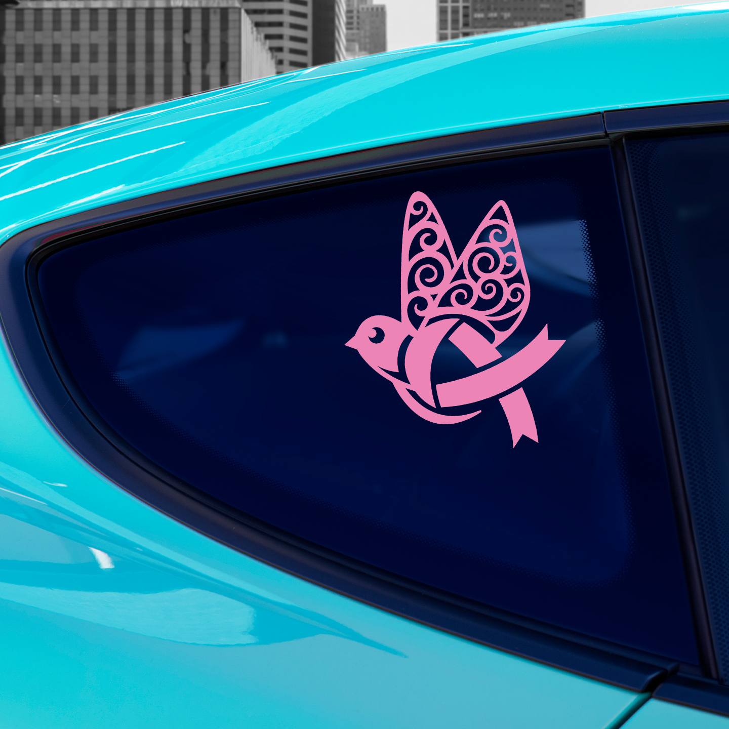Cancer Ribbon Bird Sticker