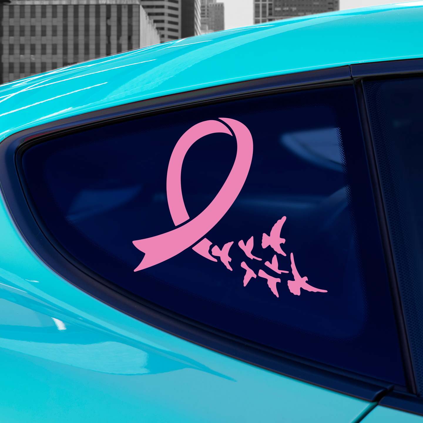 Cancer Ribbon Doves Sticker