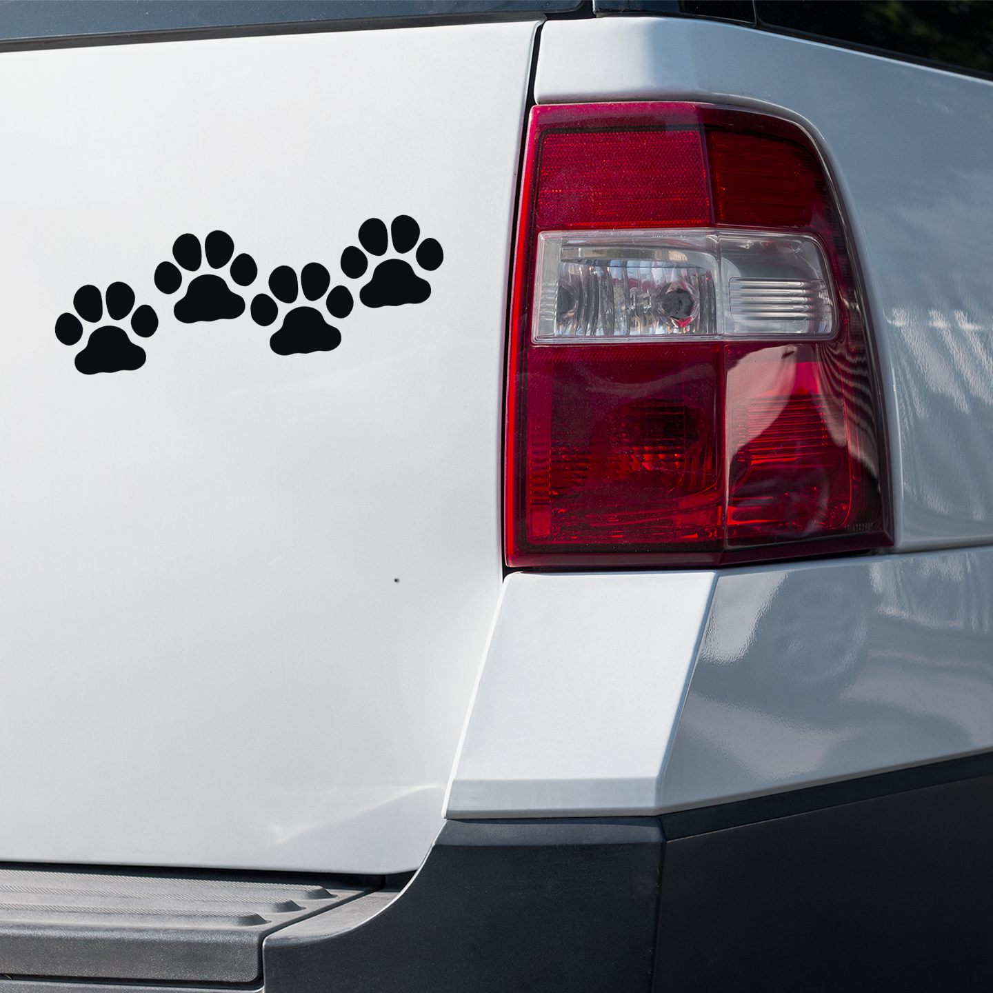 Matt Black Paw Print Stickers