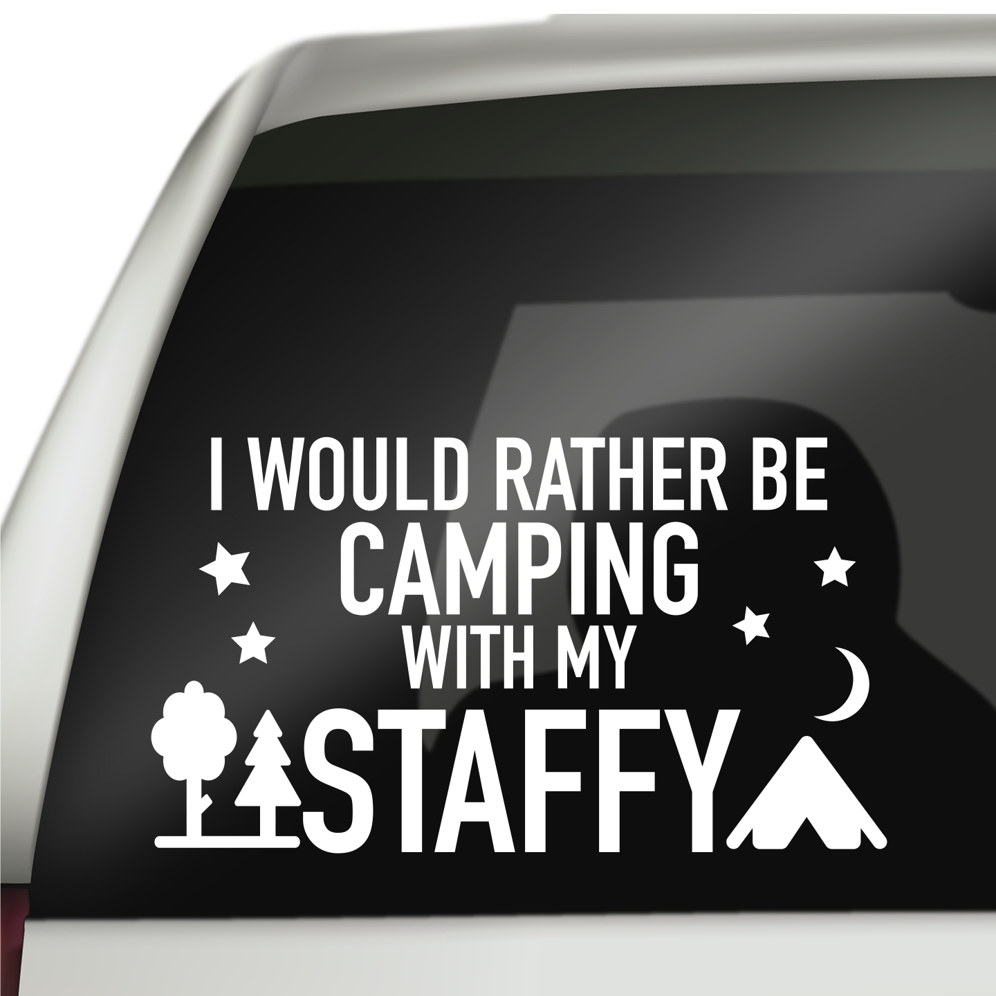 Camping With My Staffy Sticker