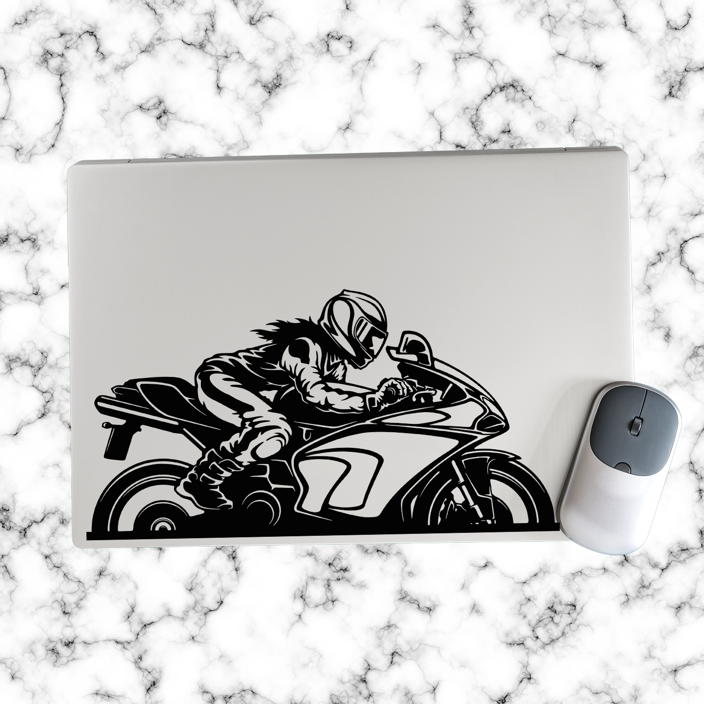 Girl Rider Motorcycle Sticker