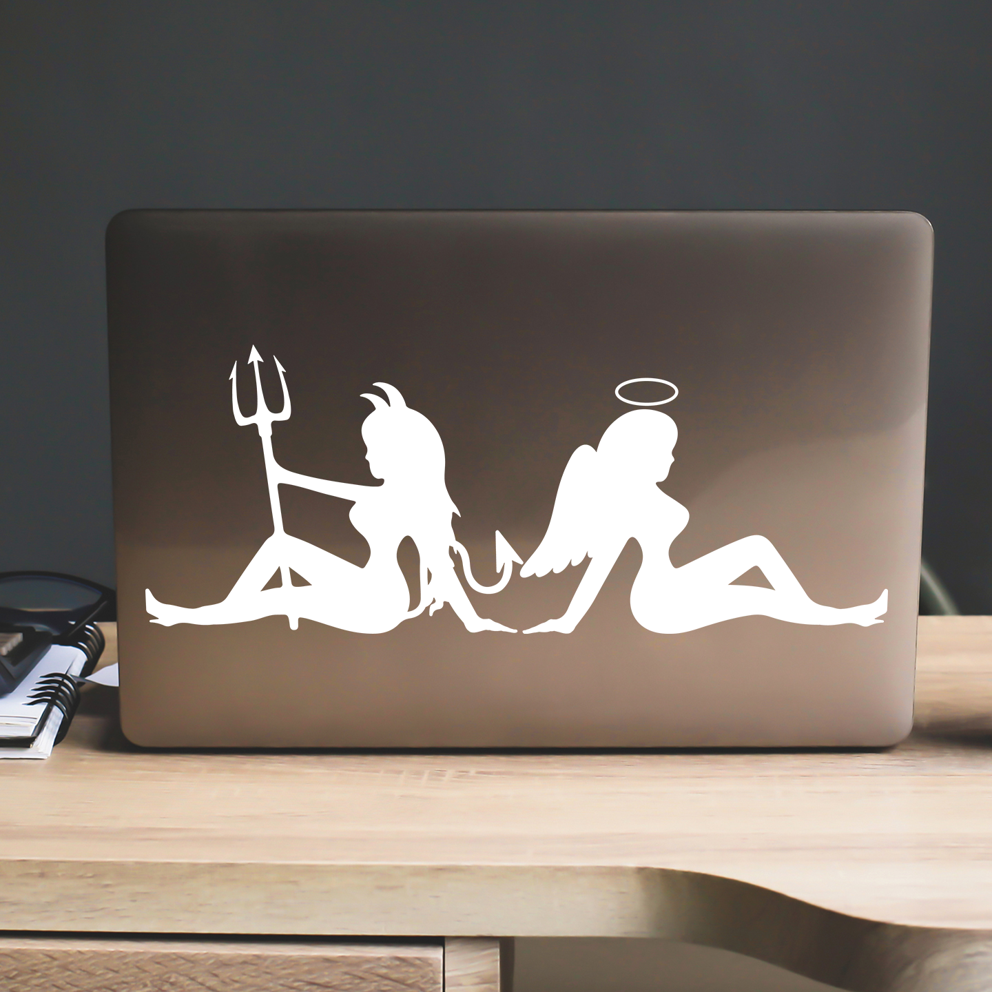 Devil And Angel Girls Sticker