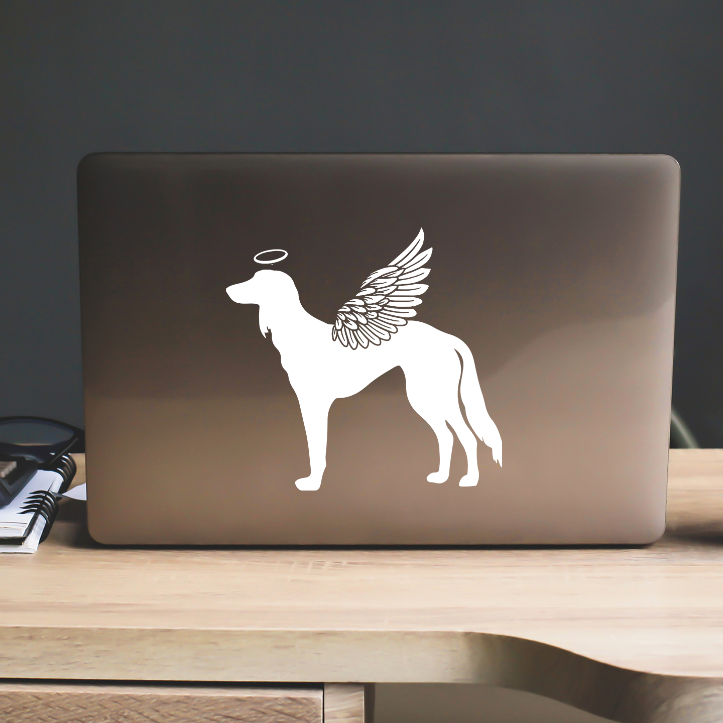 Saluki Angel Wings Memorial Sticker