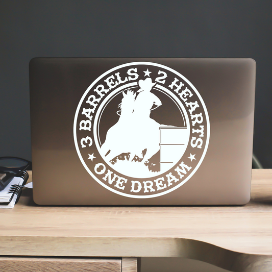 Barrel Racing 3 Barrels 2 Hearts 1 Dream Sticker