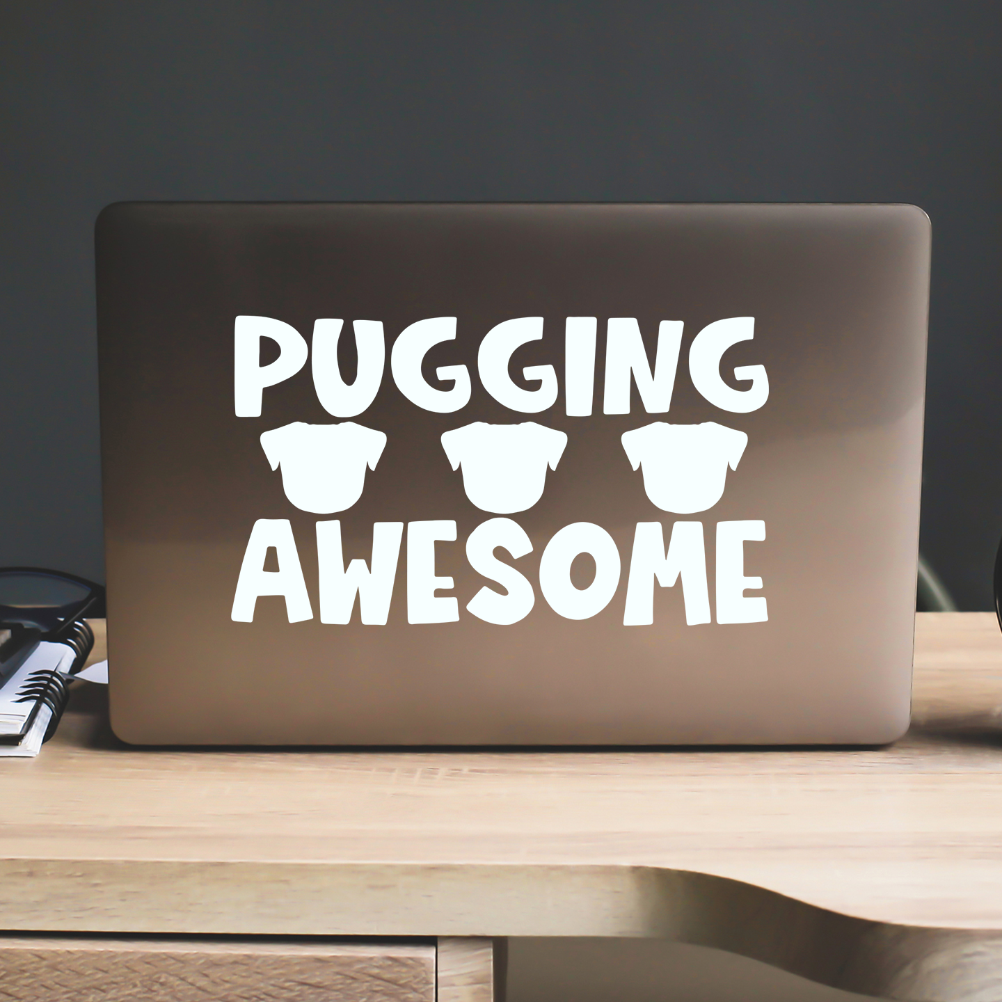 Pugging Awesome Pug Sticker