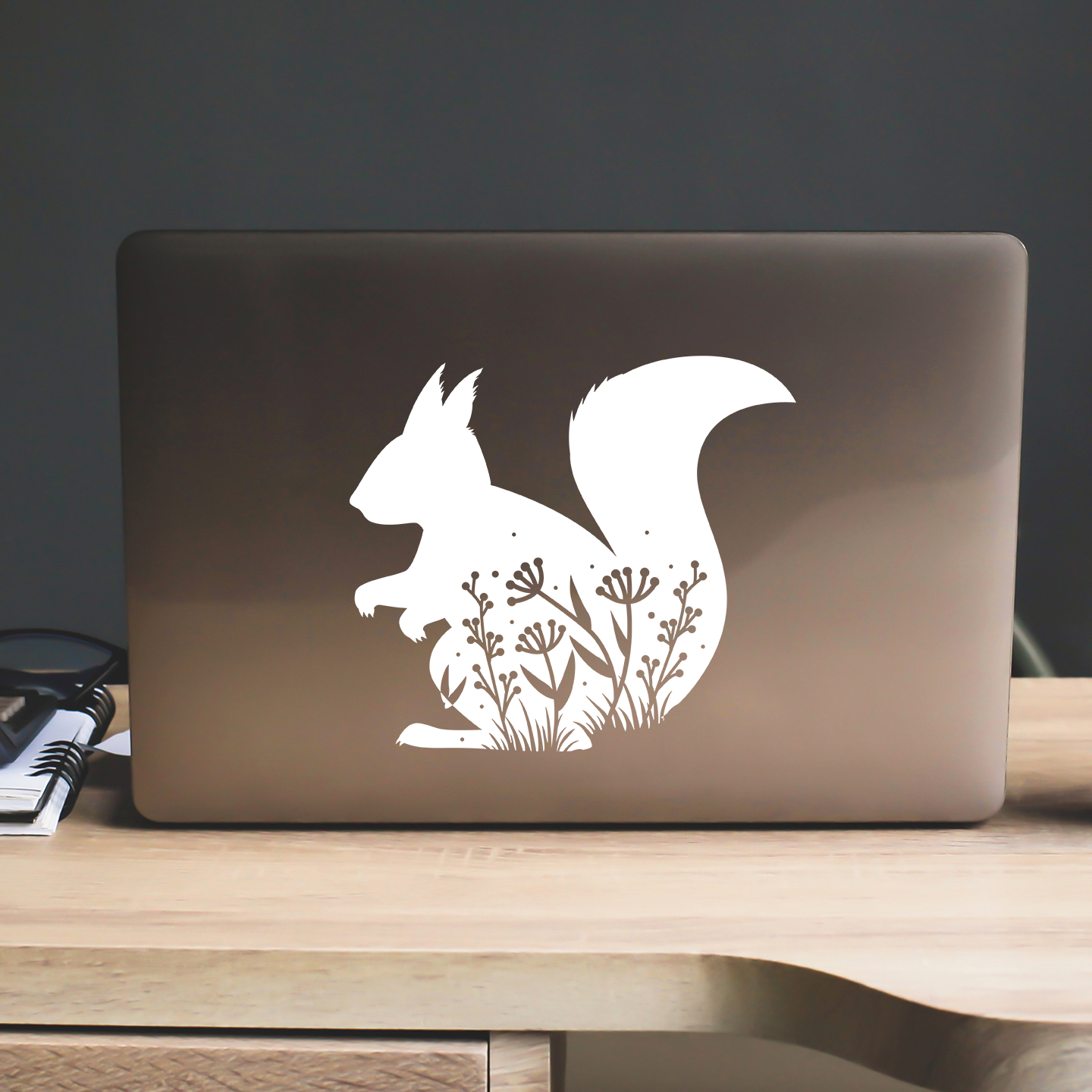 Floral Squirrel Sticker