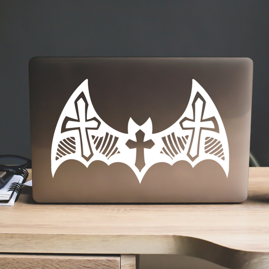 Bat Silhouette With Crosses Sticker