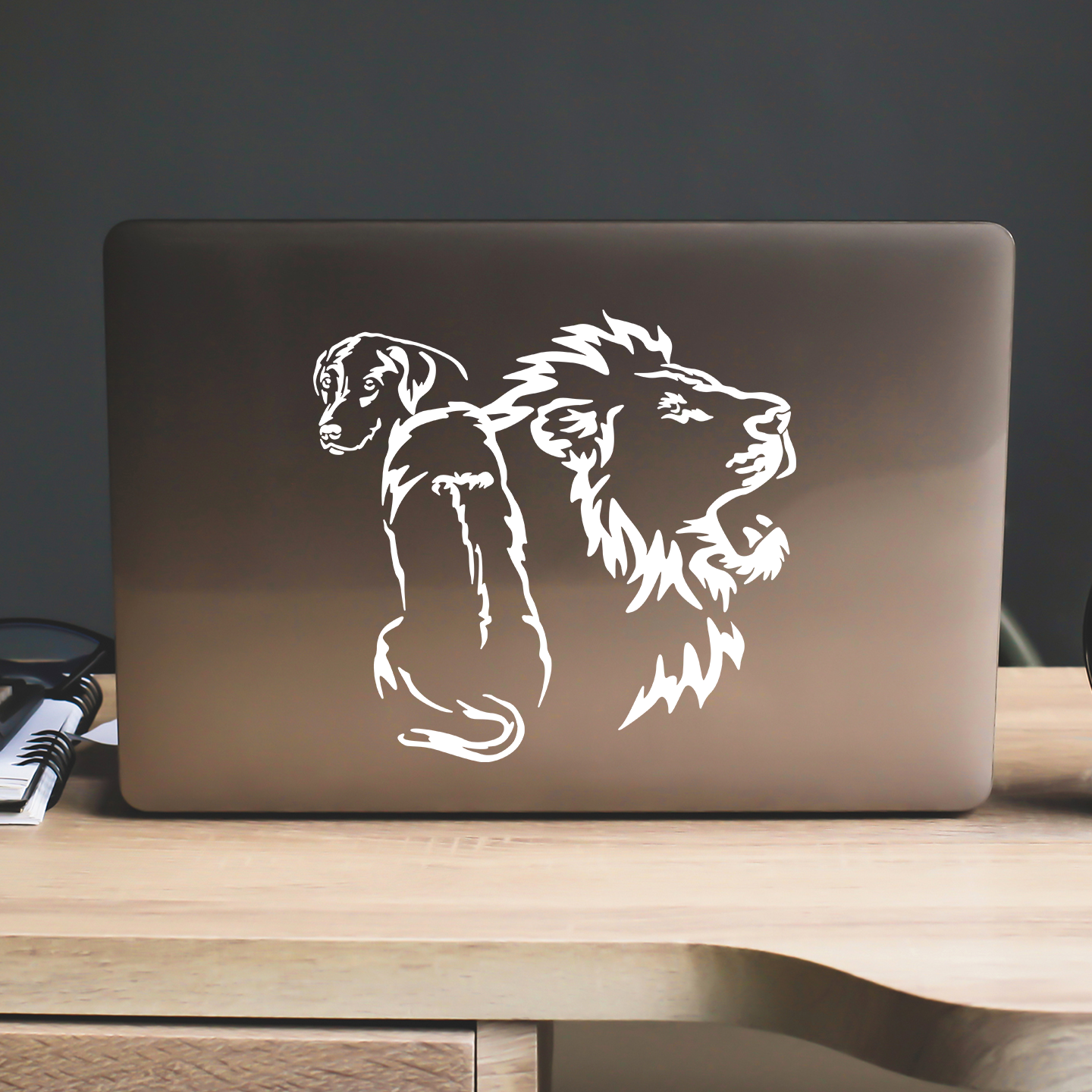 Rhodesian Ridgeback and Lion Sticker