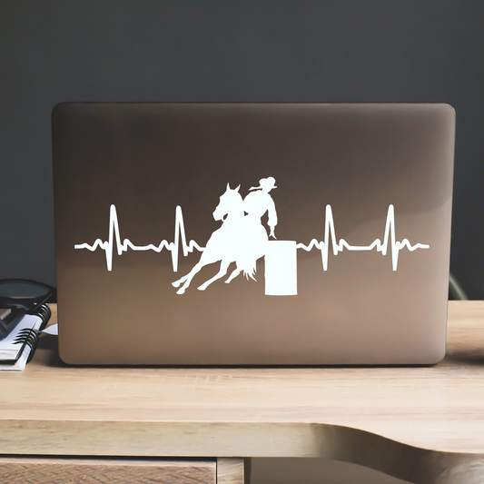 Barrel Racing Heartbeat Sticker