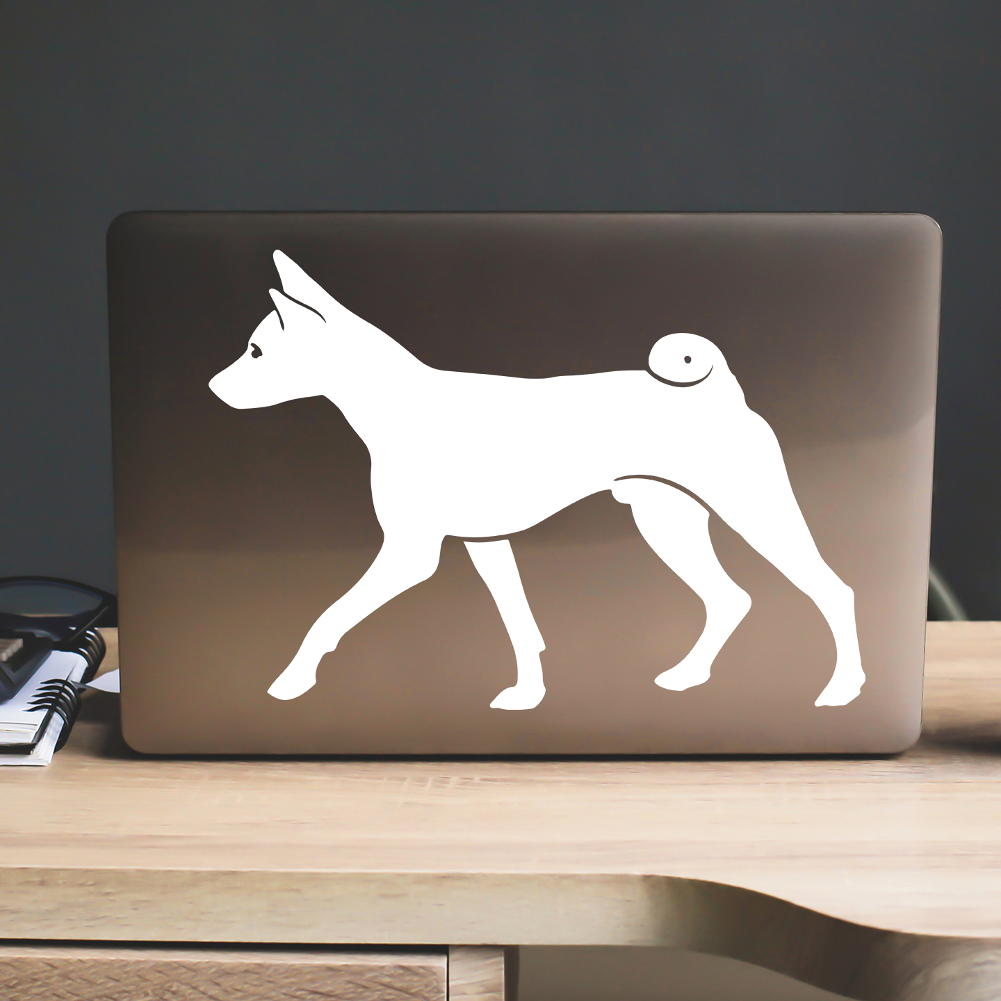 Basenji Running Silhouette Sticker