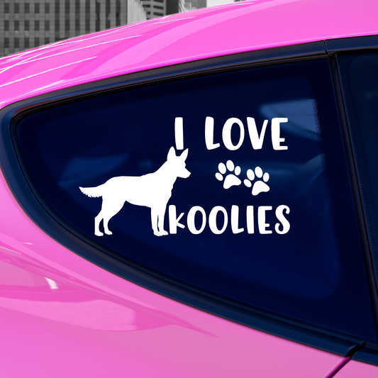 I Love Koolies Sticker