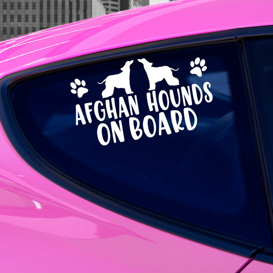 Afghan Hounds On Board Sticker