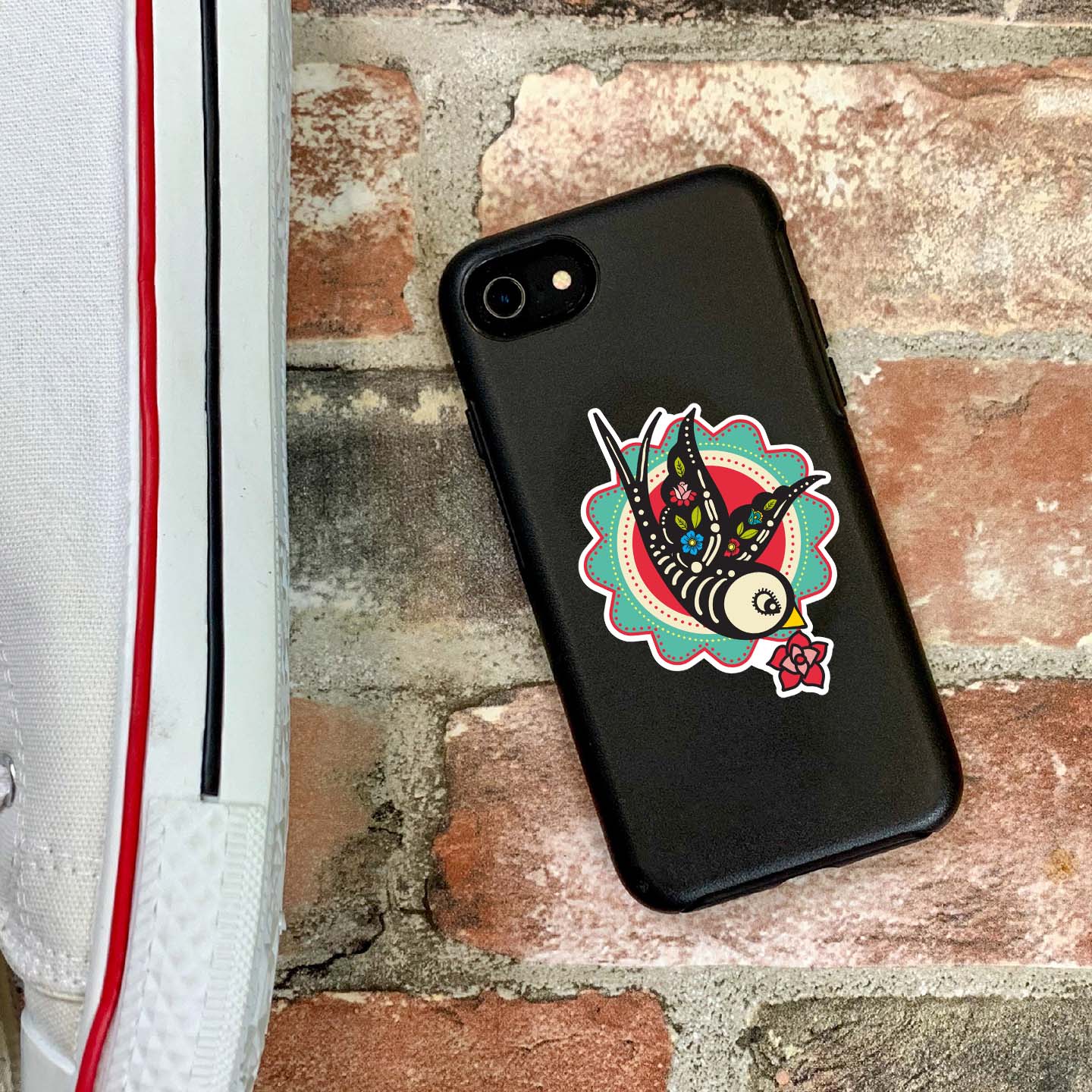 Sugar Skull Swallow Stickers