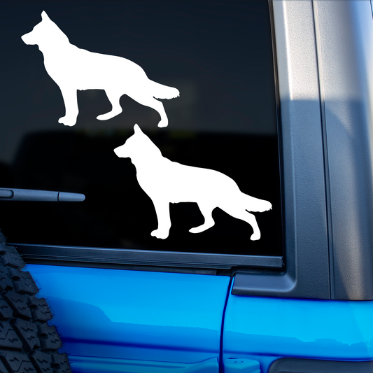 White Swiss Shepherd Silhouette Stickers