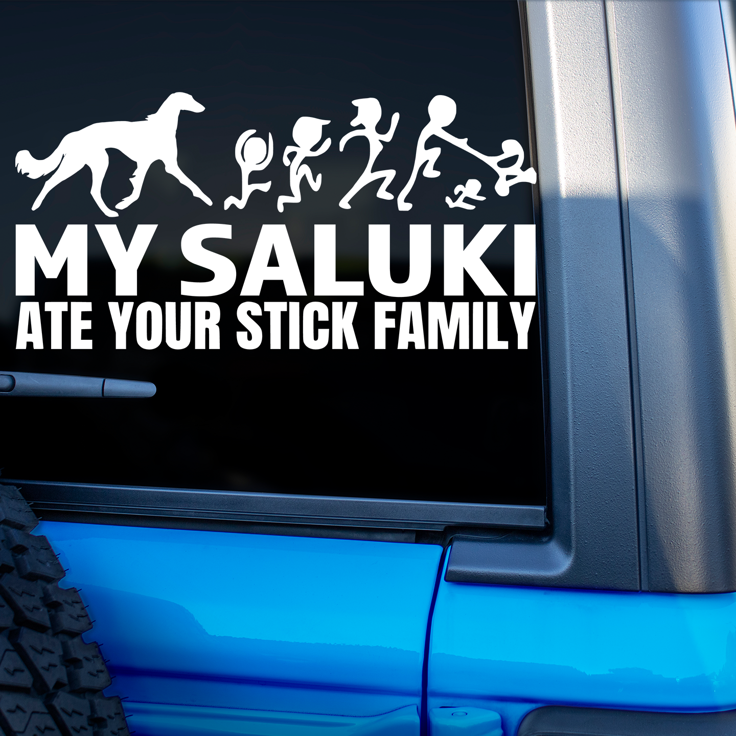 My Saluki Ate Your Stick Family Sticker