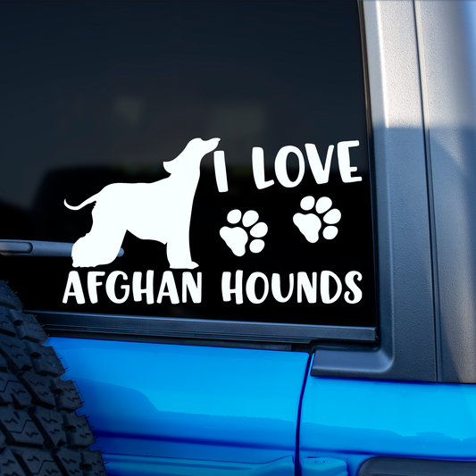I Love Afghan Hounds Sticker