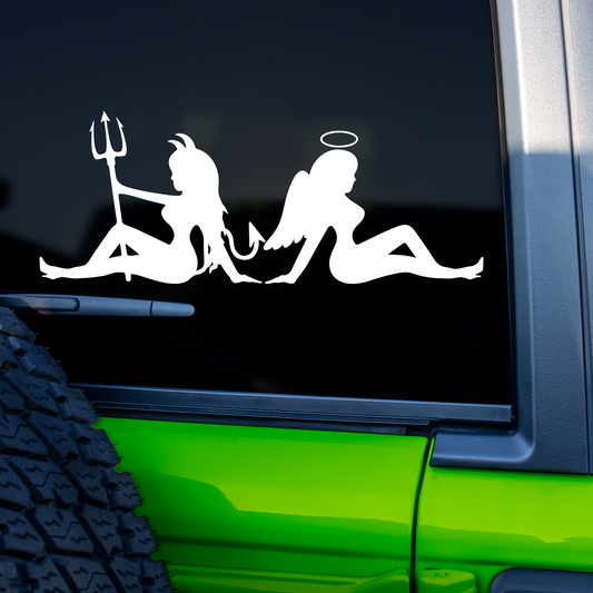 Devil And Angel Girls Sticker