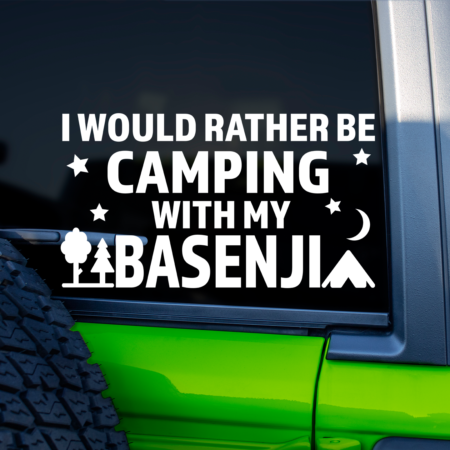 I Would Rather Be Camping With My Basenji Sticker