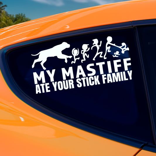 My Mastiff Ate Your Stick Family Sticker