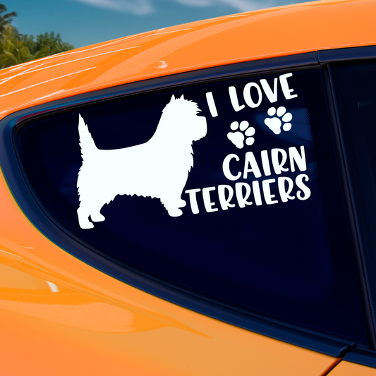 I Love Cairn Terriers Sticker