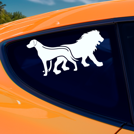 Rhodesian Ridgeback and Lion Sticker
