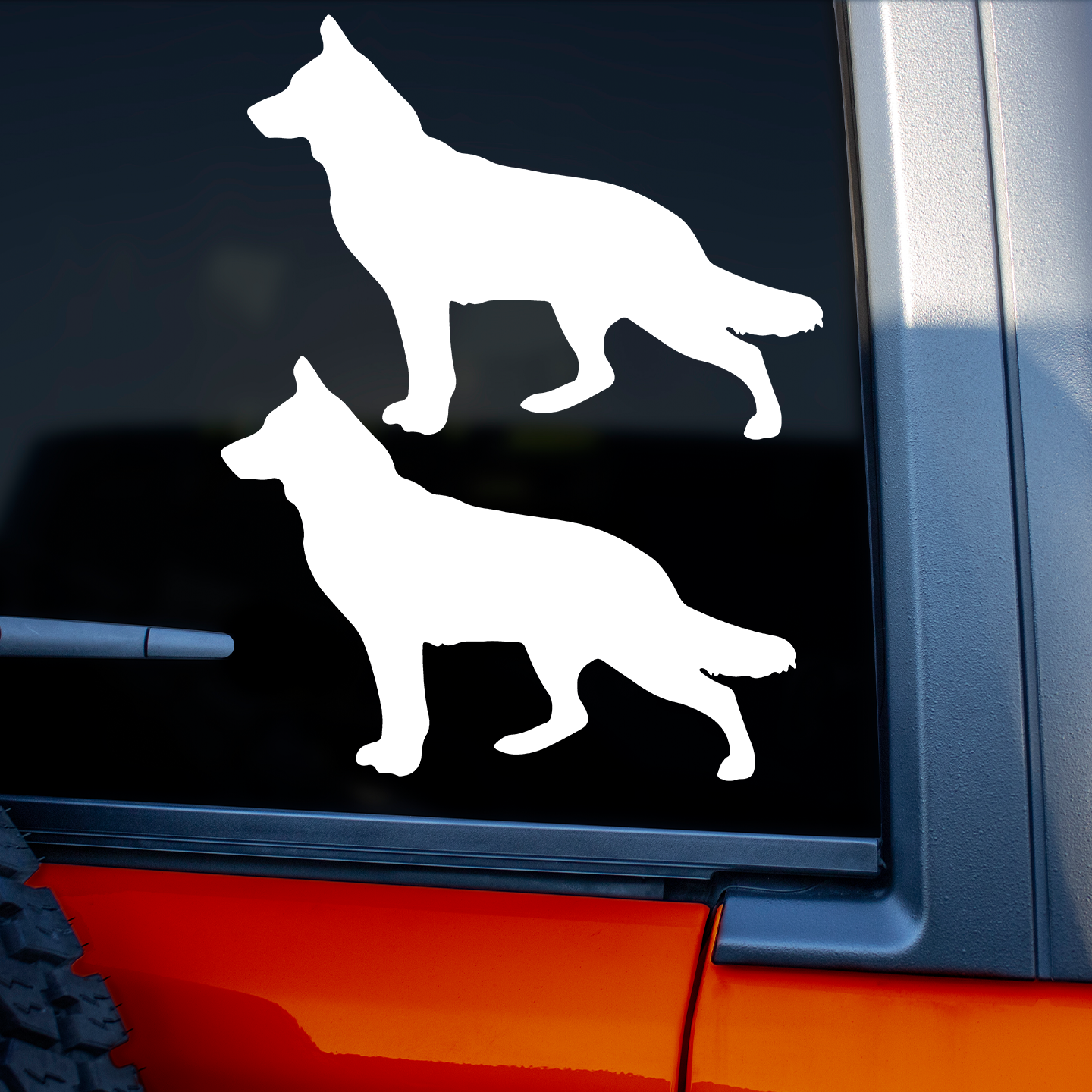 White Swiss Shepherd Silhouette Stickers