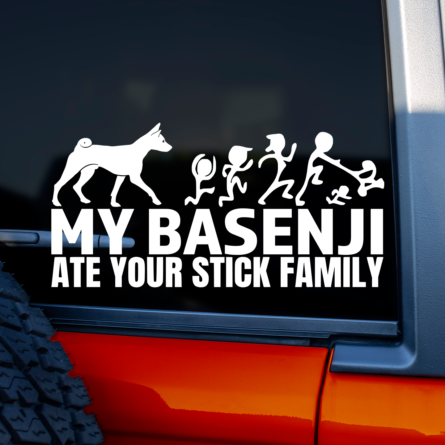 My Basenji Ate Your Stick Family Sticker