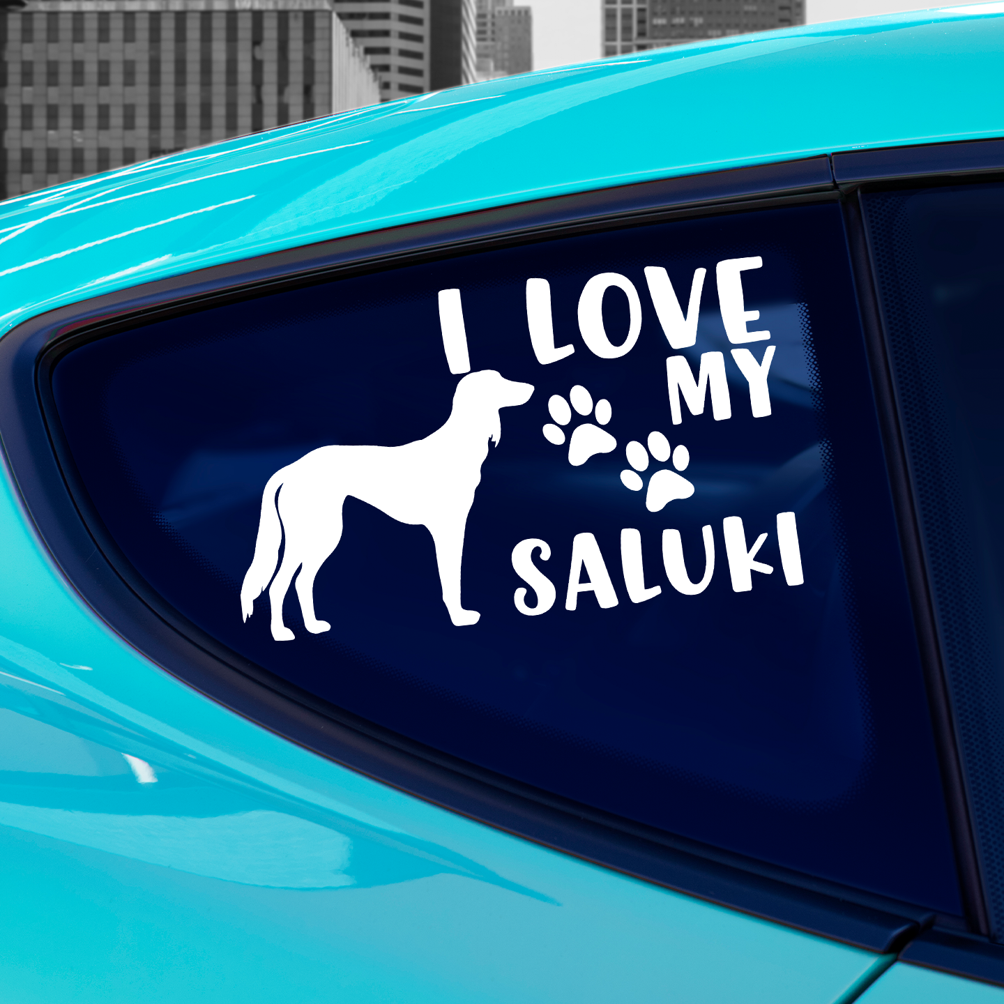 I Love My Saluki Sticker